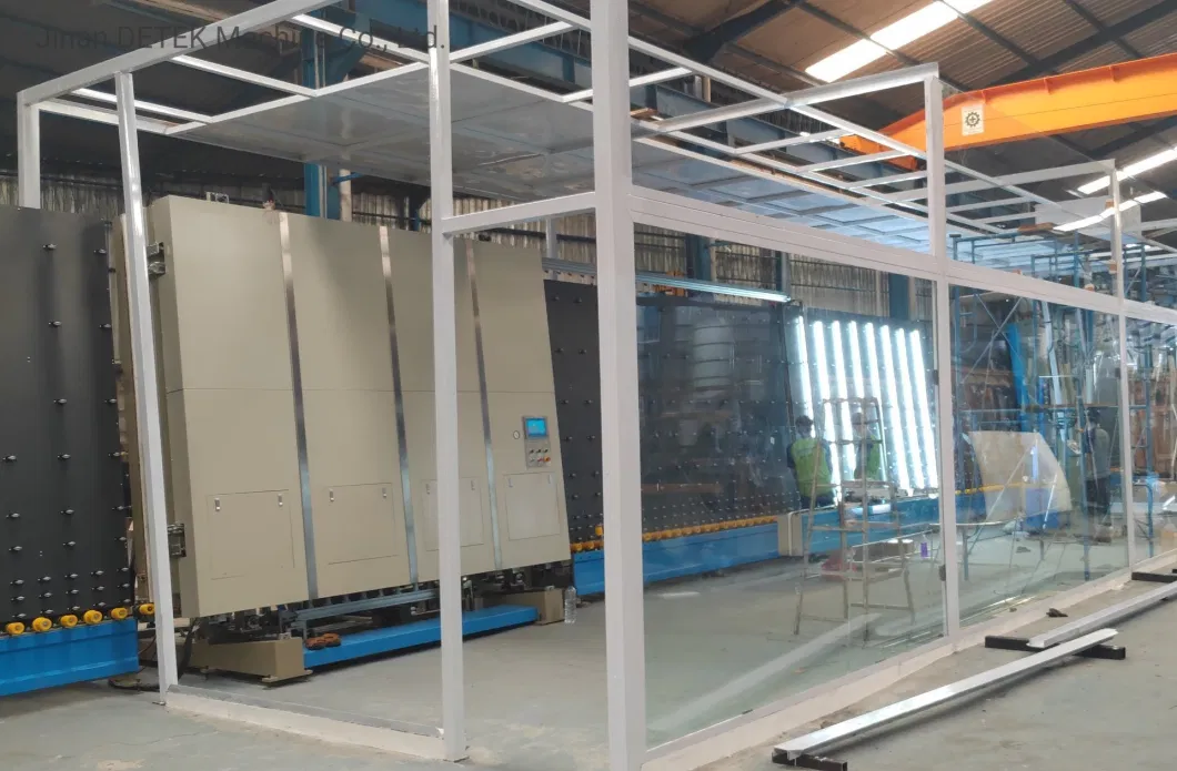 Insulating Glass Vertical Automatic Flat Press Machine Online Gas Filling 2500mm for Double Glazing Glass Processing Company