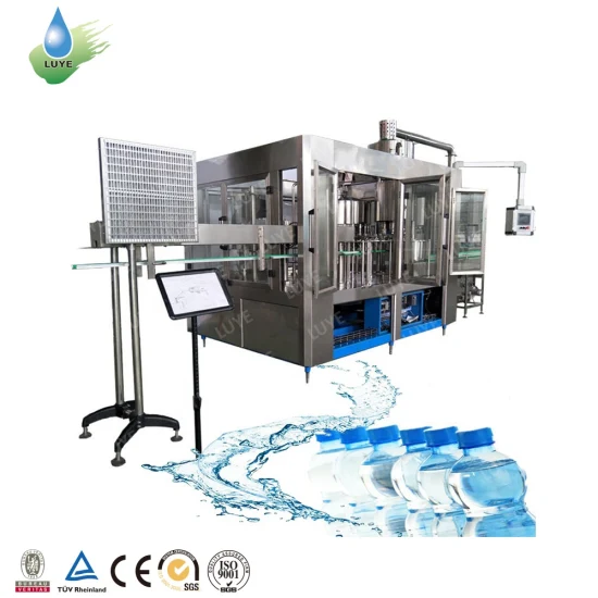 Automatische Abfüllmaschine für die Verarbeitung von flüssigem, reinem Mineralwasser, Fruchtsaft, kohlensäurehaltigem Erfrischungsgetränk, Maschine zum Waschen von Haustier-/Glasflaschen, Füllen, Verschließen und Verpacken